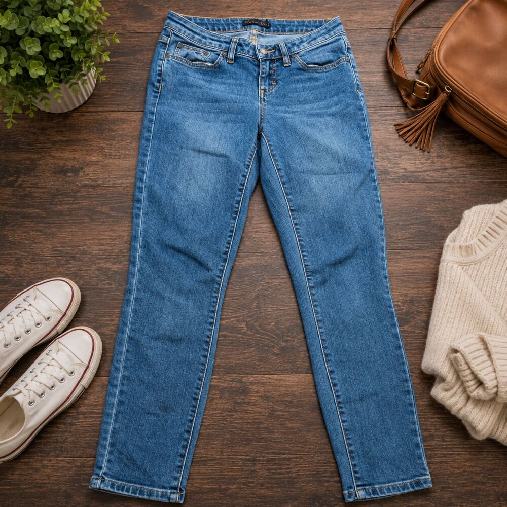 PrAna Jeans Women's 0/25 (29x27) Blue Cotton Blend Denim Skinny Jeans (603)
